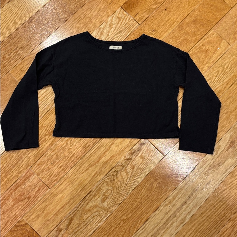 Madewell Black Cotton  Knit Top